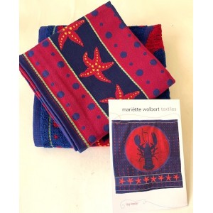 Set Hand- en Theedoek - Lazy Lobster - Blue